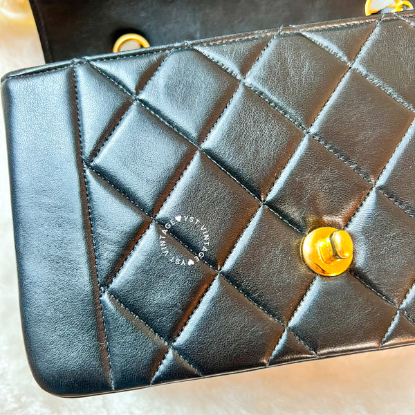Vintage CHANEL Diana Flap Bag - Black (Code: 038600)
