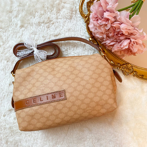 Vintage CELINE 2000 Macadam Makeup Bag - Milk Tea 005