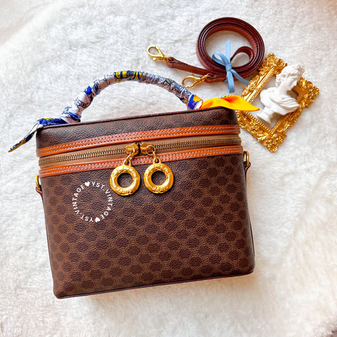 Vintage CELINE Macadam Vanity Bag With Donut Hardware - Brown