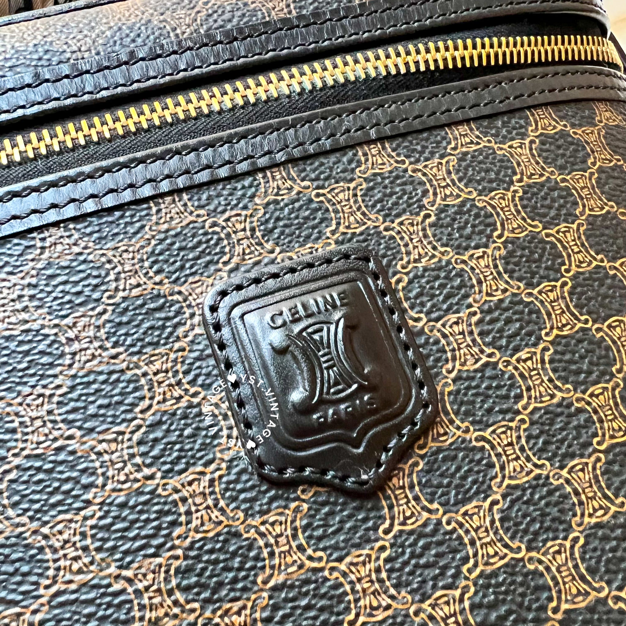 Vintage CELINE Macadam Vanity Bag 016 MC98/1 - Black – YST.vintage