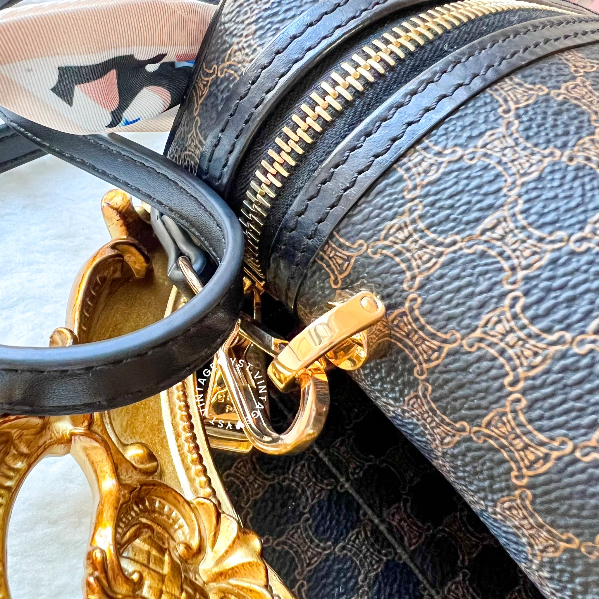 バッグ CELINE Macadam Vanity Pouch Bag tagged Celine – Tagged 