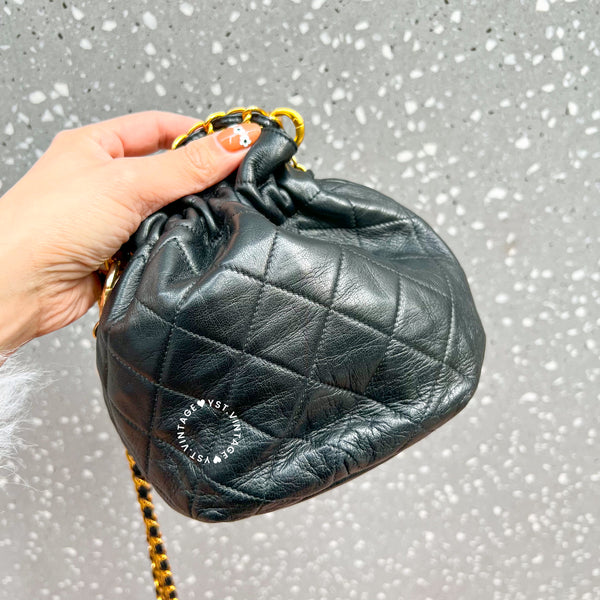 Vintage Chanel Mini Bucket Bag- Black