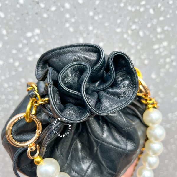 Vintage Chanel Mini Bucket Bag- Black