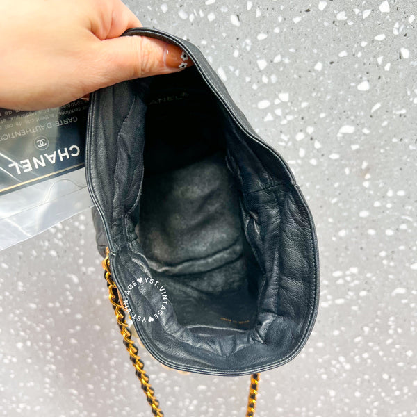 Vintage Chanel Mini Bucket Bag- Black