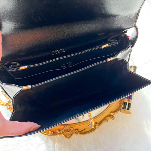 Vintage CELINE Triomphe Box Bag - Black