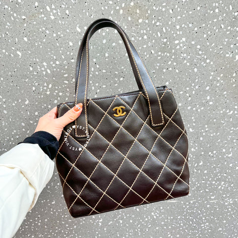 Vintage Chanel Vivian Tote Bag - Mocha Brown