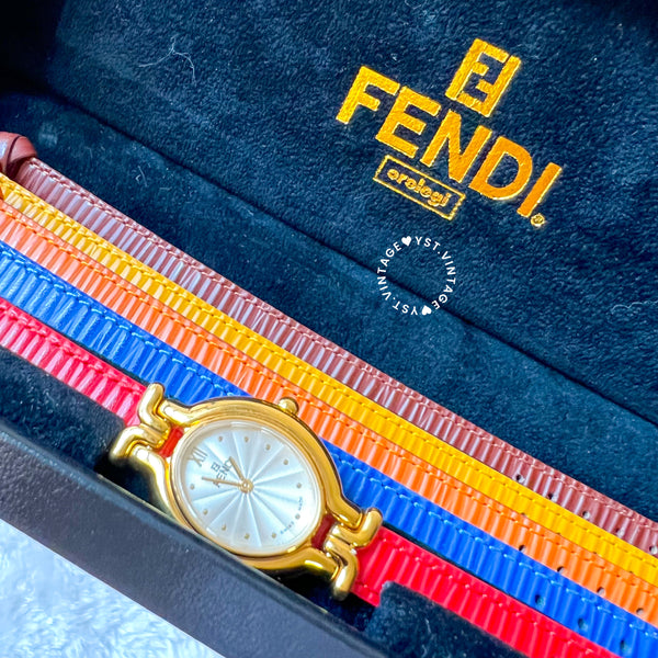 Vintage Fendi Orologi Rainbow Strap Watch - 061330 (Code: 037900)