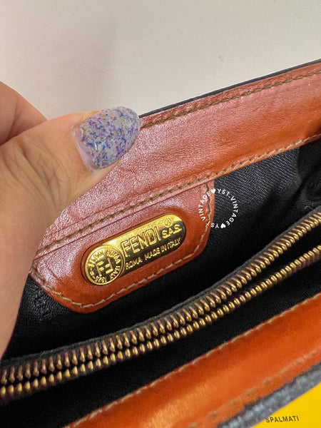 Vintage Fendi Pequin Stripe Mini Shoulder Bag