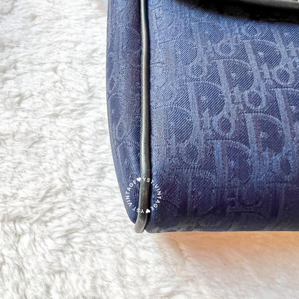Vintage Dior Trotter Shoulder Bag - Navy