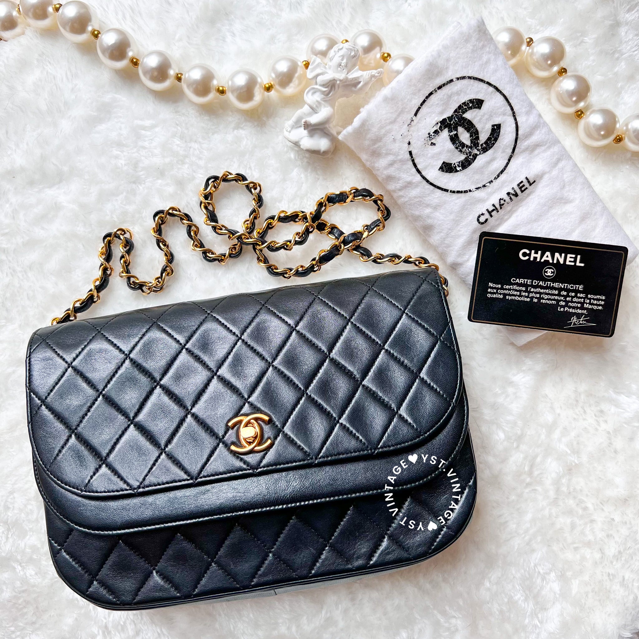 Vintage Chanel Double Flap Bag - Black 002 (Code: 038900)