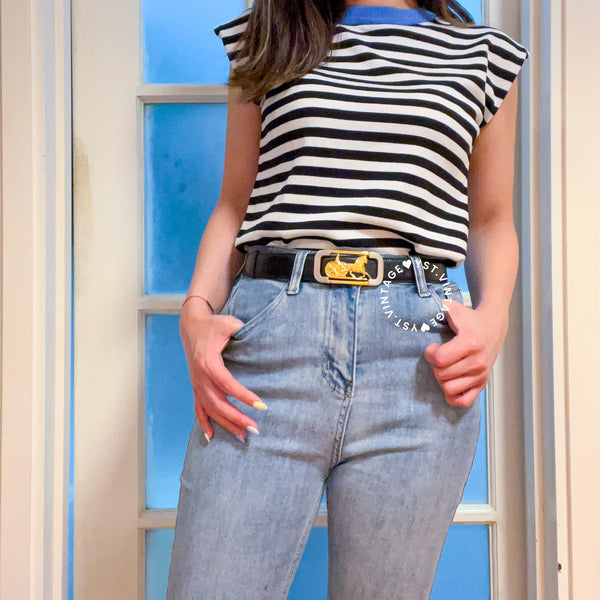 Vintage CELINE Sulky Belt - Black