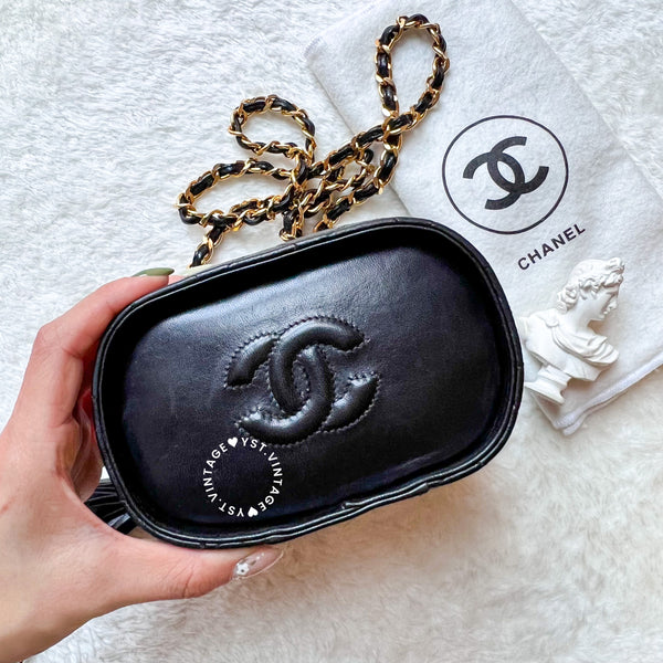 Vintage Chanel Mini Vanity With Tassel - Black