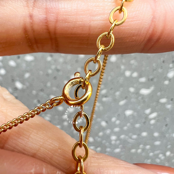 Vintage Dior CD Gold-Finish Metal Necklace