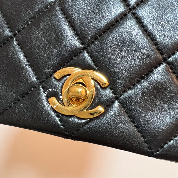 Vintage Chanel Mini Flap Turn-Lock Bag - Black 002 (Code: 046400)