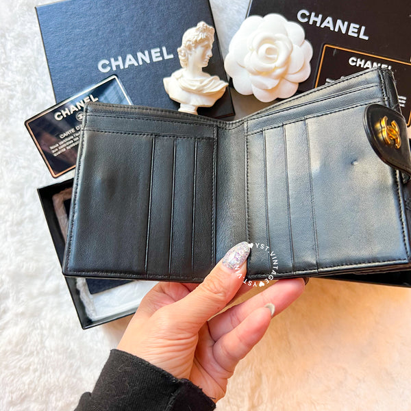 Vintage Chanel Short Wallet - Black