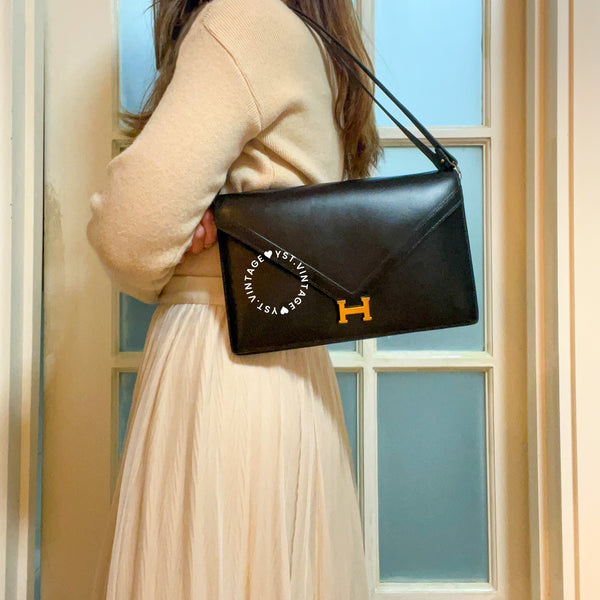 Vintage Hermès 1979 Lydie Shoulder Bag - Black