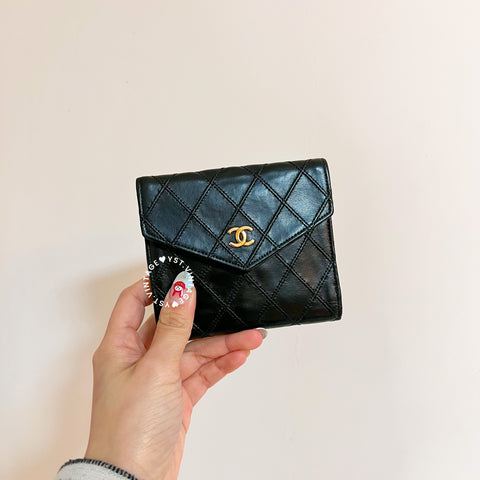 Vintage Chanel Short Wallet - Black 002