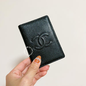 Vintage Chanel Caviar Coco Card Holder - Black 004