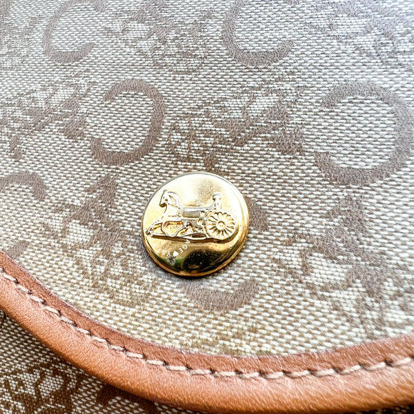 Vintage CELINE C+Horse Carriage Clutch - Beige