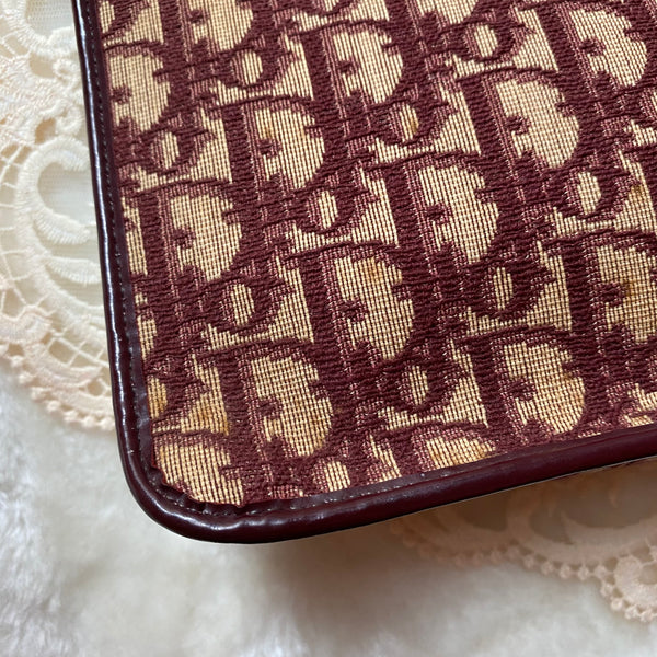 Vintage Dior Oblique Clutch - Burgundy