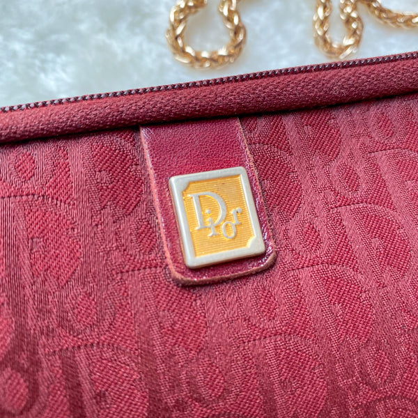 Vintage Dior Trotter Clutch - Burgundy