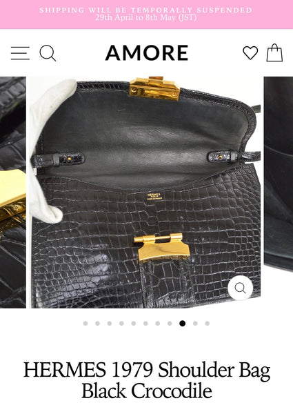 Vintage Hermès 1979 Lydie Shoulder Bag - Black