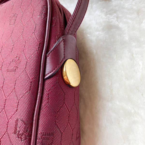 Vintage Dior Honeycomb Shoulder/ Crossbody Bag - Burgundy