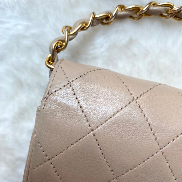 Vintage Chanel Double Flap Bag - Light Beige