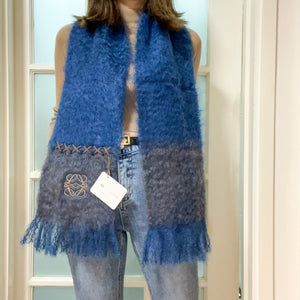 Loewe Mohair x Wool Scarf With Original Box - Ocean Blue