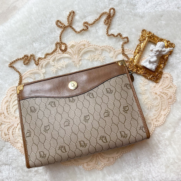 Vintage Dior Honeycomb Clutch - Beige