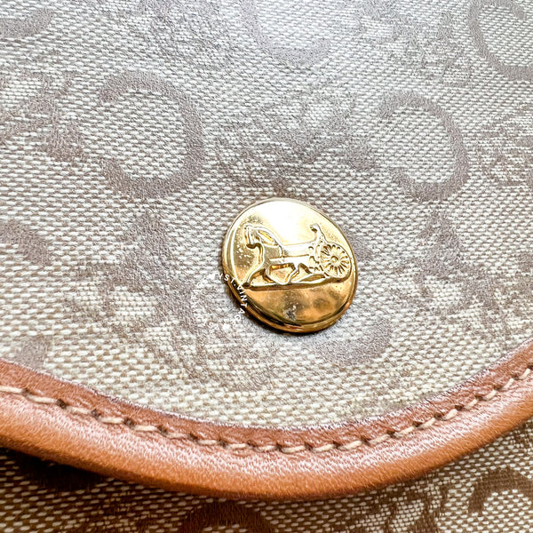 Vintage CELINE C+Horse Carriage Clutch - Beige