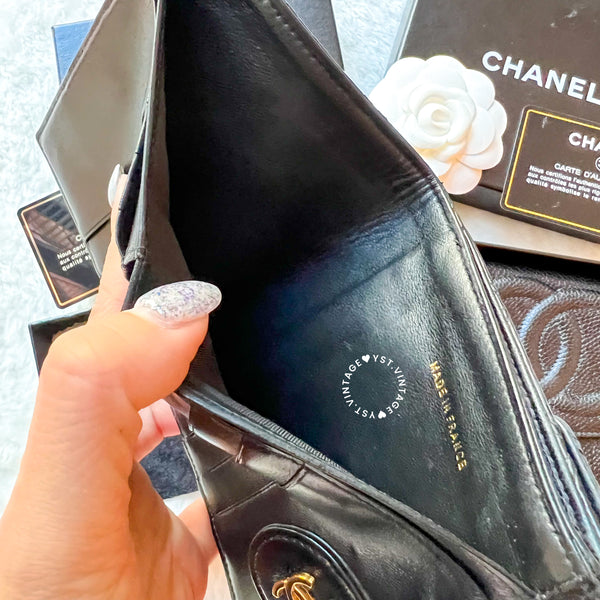 Vintage Chanel Short Wallet - Black