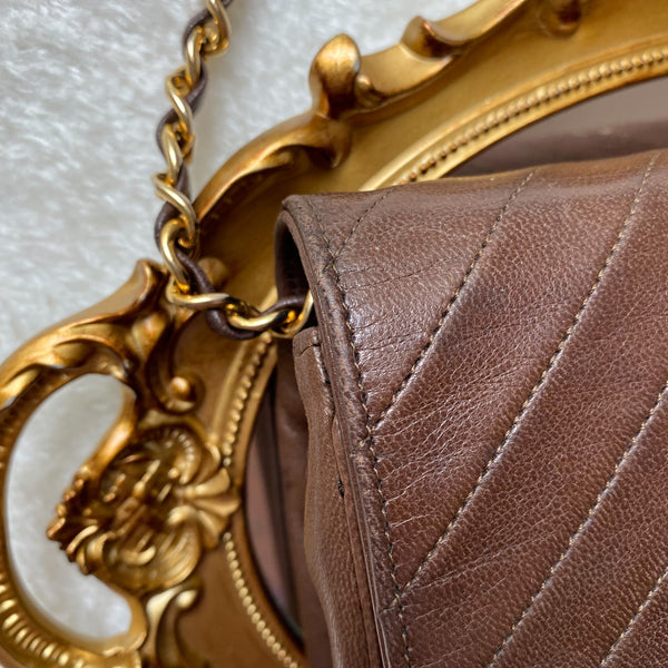 Vintage Chanel Single Flap Bag - Chocolate Brown x Gold 002