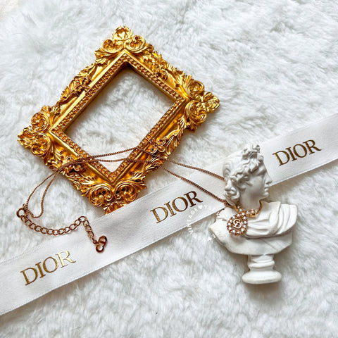 Vintage Dior CD Gold-Finish Metal Necklace