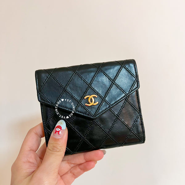 Vintage Chanel Short Wallet - Black 002