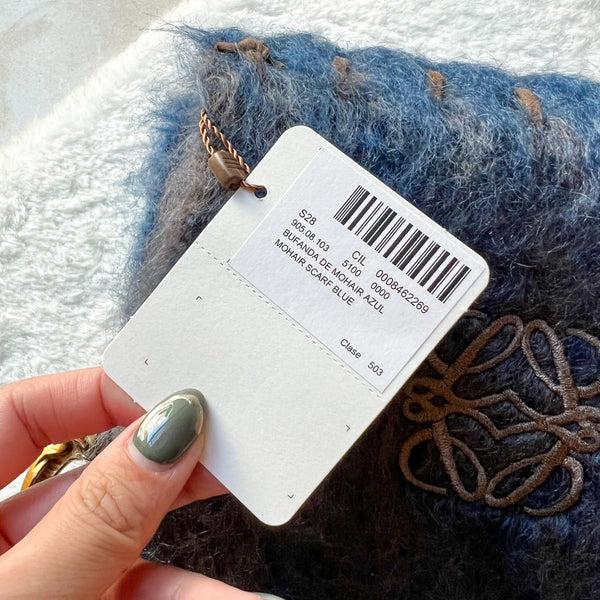 Loewe Mohair x Wool Scarf With Original Box - Ocean Blue