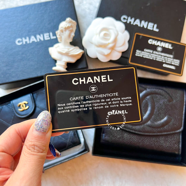 Vintage Chanel Short Wallet - Black