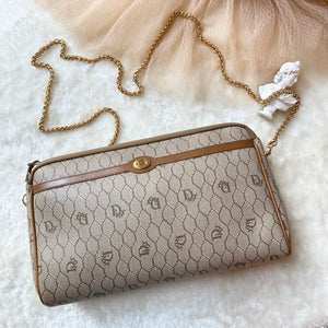 Vintage Dior Honeycomb Clutch - Beige